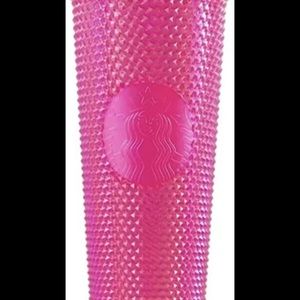 STARBUCKS VENTI NEON PINK STUDDED TUMBLR